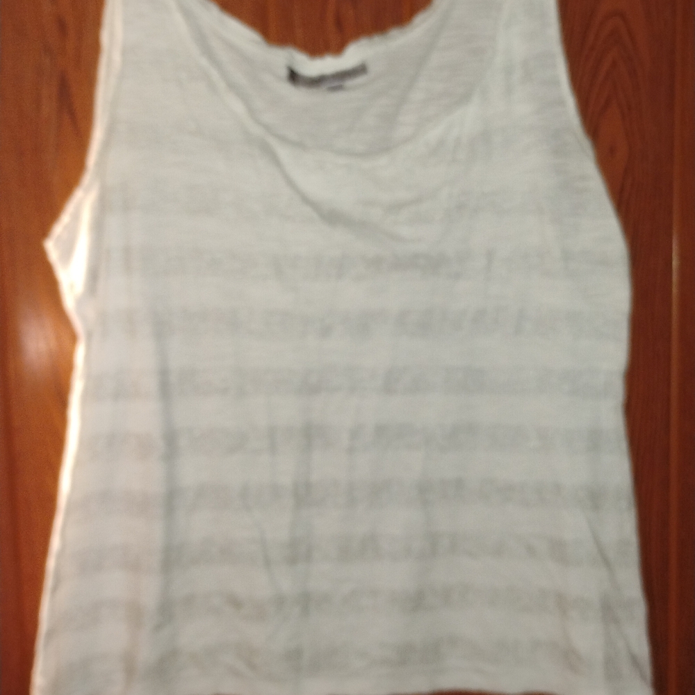 Jennifer Lopez White Textured Tank Top